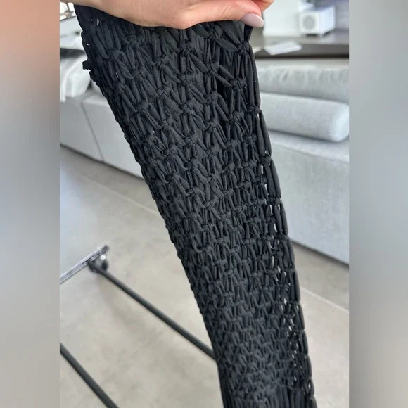 Black Fringe Women Swim Coverup - Picture 2 of 3